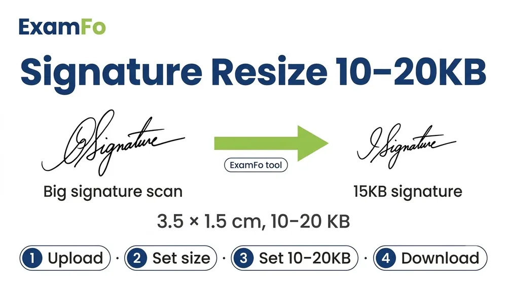 Signature resize 10-20KB steps – ExamFo